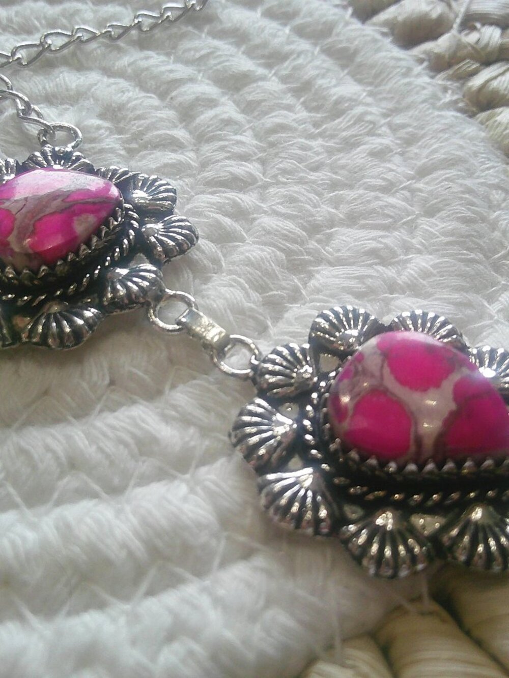 Gorgeous PINK SEA SEDIMENT Handmade Sterling 925 Pendant/Chain #270F